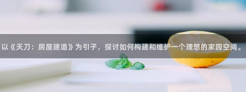 安信12是做什么：以《天刀：房屋建造》为引子，探讨如何构建和维护一个理想的家园空间。