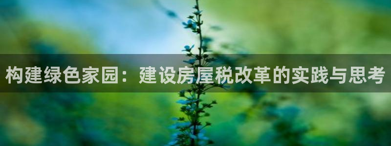 安信可12e12f：构建绿色家园：建设房屋税改革的实践与思考